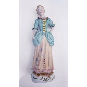 Victorian Porcelain Figurine Lady 10" Occupied Japan 1940's